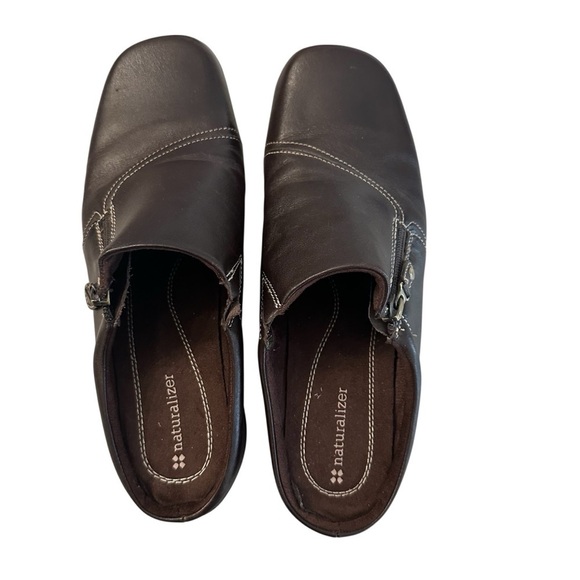 Naturalizer Shoes - Naturalizer Women’s Adile Brown Slip On Leather Clog Shoes Sz 10M GUC